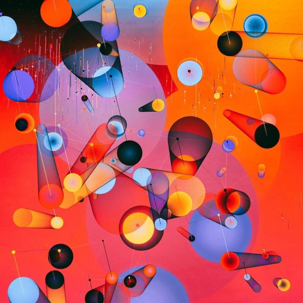 Generative digital artwork created using algorithmic code and geometric patterns.
